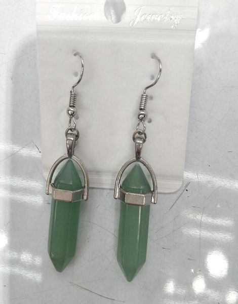 

whole column healing natural stone charms earrings natural crystal quartz healing point chakra jewelry bullet shape dangle ea7053554, Golden