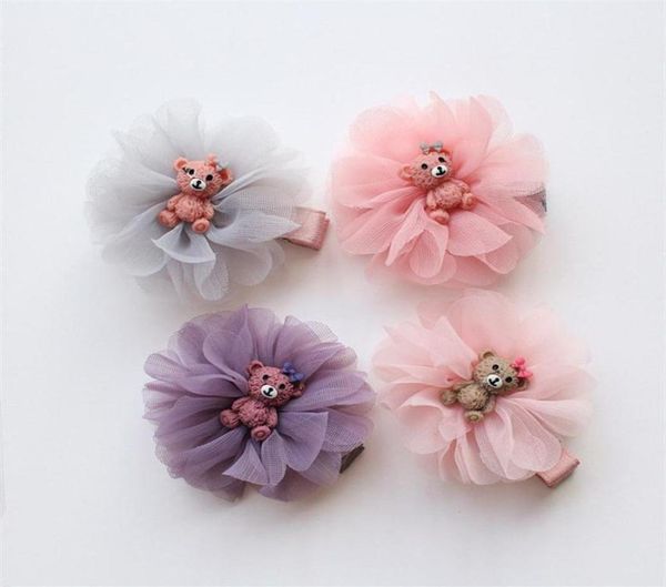 

16pcslot floral shape kids hairpins cartoon resin bear animals hair clips girls 8sets hair cherry bows apple hair281x5525358, Slivery;white