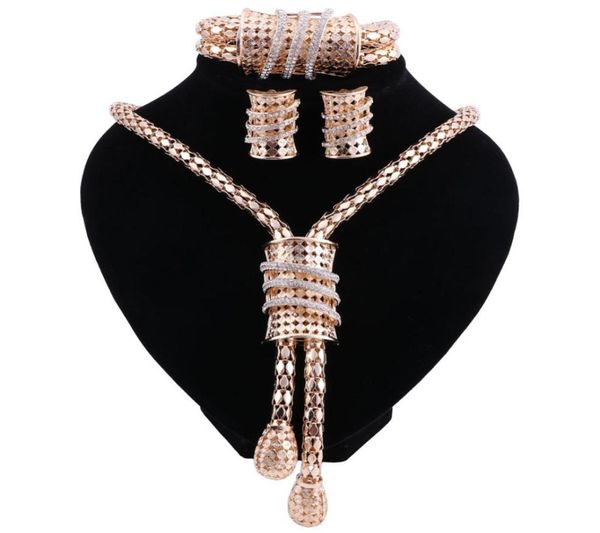 

new bridal jewelry set goldcolor crystal necklace earrings bracelet for indian women039s clothing jewelry sets gift2647979, Slivery;golden
