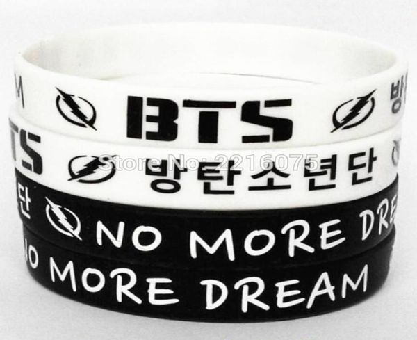 

whole 50pcs black and white even mix no more dream k wristband silicone bracelets 5408940