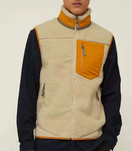 

men's vest retro-x spring autumn winter thick warm classic couple models lamb cashmere fleece sm008, Black;white