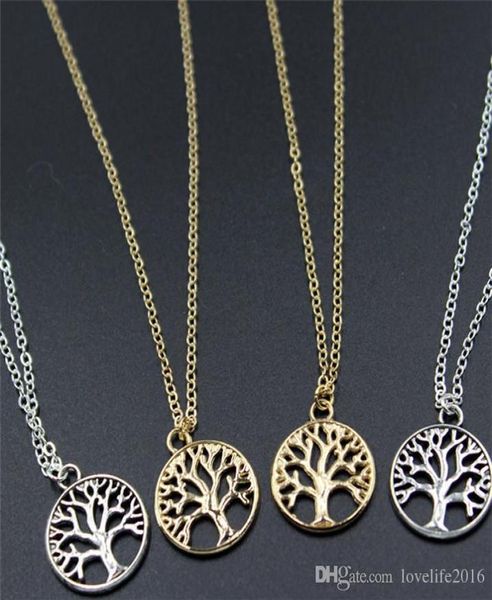 

vintage tree of life pendant necklaces antique silver gold plated charm necklace peace trees sweater chain fine jewelry xmas gif7715574