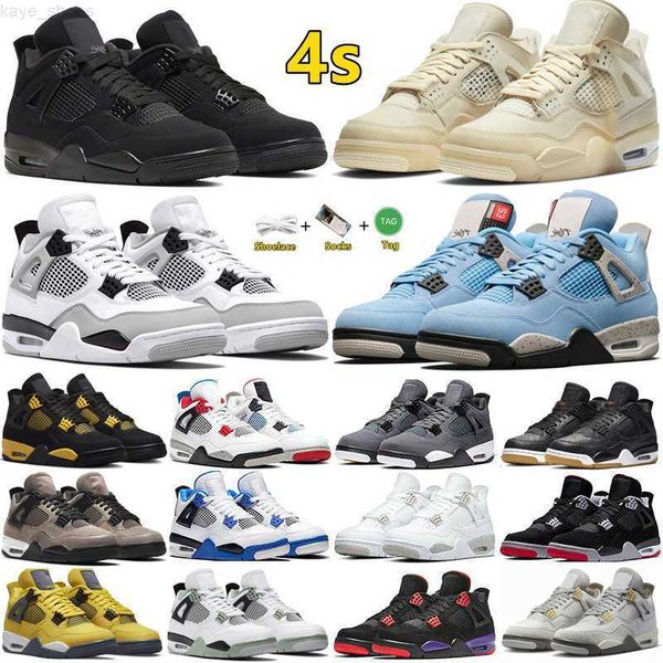 

jumpman 4 4s mens basketball shoes thunder black cat university blue sail pine green taupe haze seafoam lightning red cement men women train