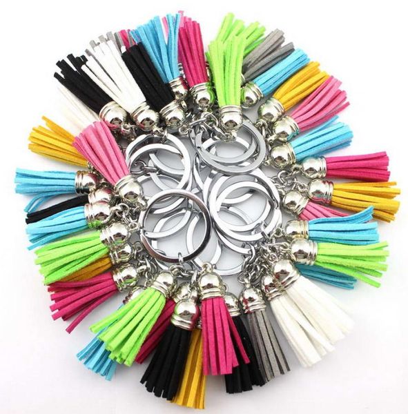

trendy 25cm bright velvet tassel keychains for women rhodium tone key ring for car and bag pendant keychain jewelry accessories4642286, Slivery;golden