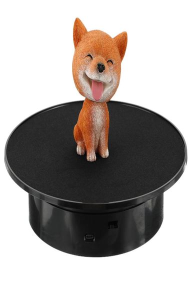 

20cm electric rotating jewelry display stand motorized rotary turntable modeldisplay stand base usbbattery powered mx2008102749645, Black
