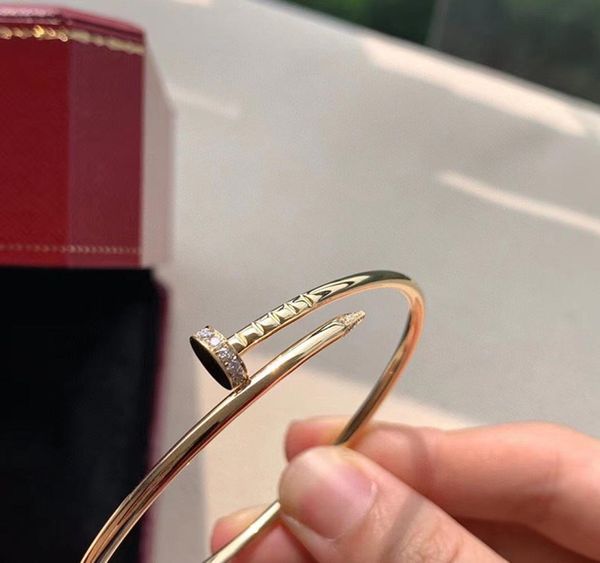 

nail bracelet men women silver rose gold bracelet designer bracelets luxury bangle for mens and women party wedding gift jewelry b4028613, Golden;silver