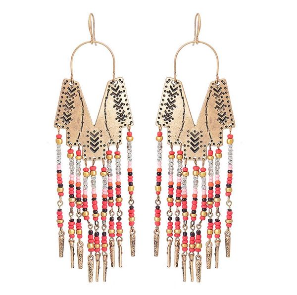 

elegant bohemia retro style handmade dangle earrings long tassel style pendant silver copper plated earrings jewelry8609615