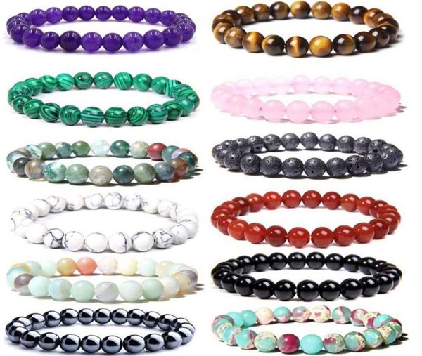 

8mm natural strands charms bracelets beads men039s women039s natural stone strands bracelet for fashion jewelry crafts8501796, Black