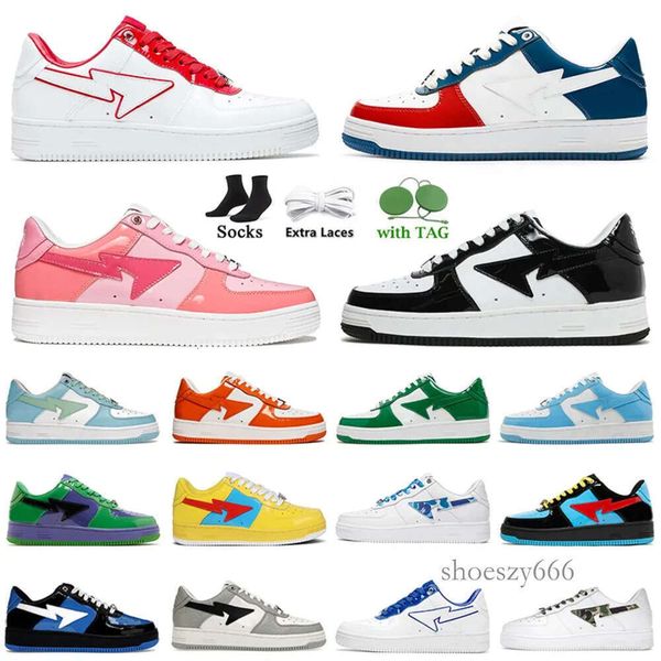 

casual shoes designer jjjjound low men women italy brand sta sk8 color camo combo pink patent leather green black whitetop