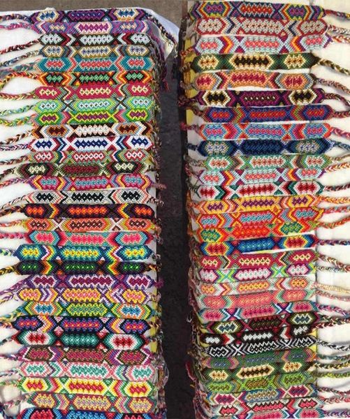 

vintage bohemian ethnic bracelets braided cotton rope cuff wristbands anklet multicolor bangles for men women friendship gift 20pc5822081, Golden;silver