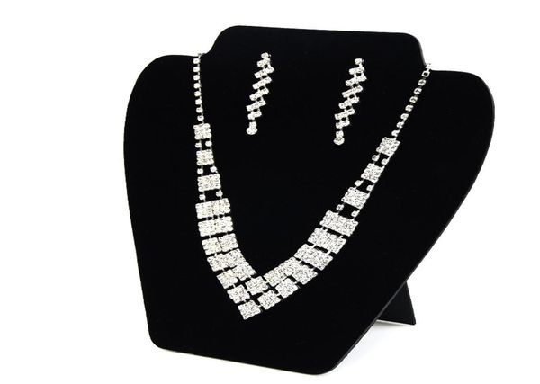 

big necklace earring set display card stand black velvet elegant space saving light jewelry displays for shop shelf boutique stall6583053