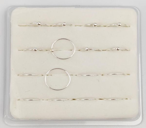

925 sterling silver piercing nose ring hoop classic small thin 22g 8mm nose jewelry5528413
