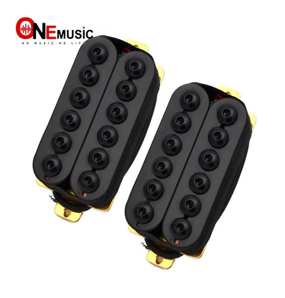 

a set adjustable metal double coil electric guitar pickups humbucker punk black1496639