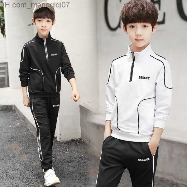 

clothing sets children's clothing suit children's clothing suit casual sports cotton pull type sweatshirt+pants 2 pieces/set child, White