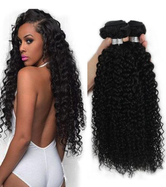 

raw indian mongolian peruvian brazilian virgin hair kinky curly weave 4 pcs lot unprocessed human hair malaysian hair bundles kink8192179, Black