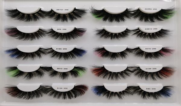 

mix color 20mm faux mink lashes ombre colorful eyelashes bulk dramatic fluffy false eyelash party colored lashes for cosplay2693836