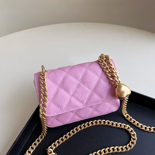 

designer mini flap bags luxury chain bags 1:1 quality caviar shoulder bags 12.5cm with box mc091
