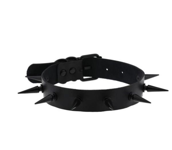 

black spiked choker collar vegan leather witch jewelry witches cosplay necklace goth chocker gothic accessories6192793, Silver