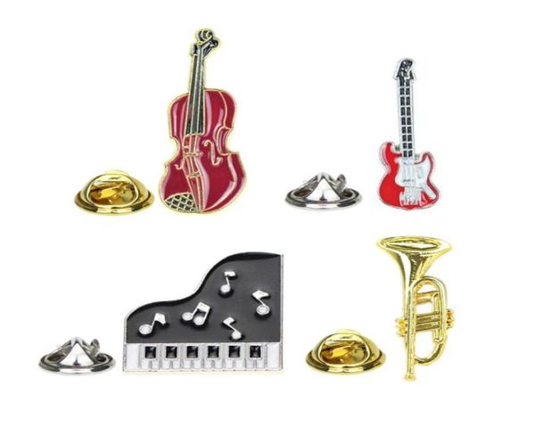 

cute musical instruments guitar brooches pin for women fashion dress coat shirt demin metal funny brooch pins badges backpack gift7062943, Gray