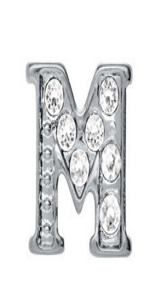 

20pcslot rhinestone silver alphabet letter quot m quot charm fit for living magnetic floating locket5126448, Bronze;silver