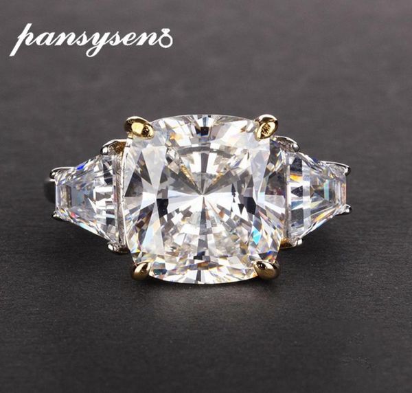 

pansysen exquisite created moissanite rings for women real 925 sterling silver wedding engagement jewelry ring whole gifts y203573990, Slivery;golden