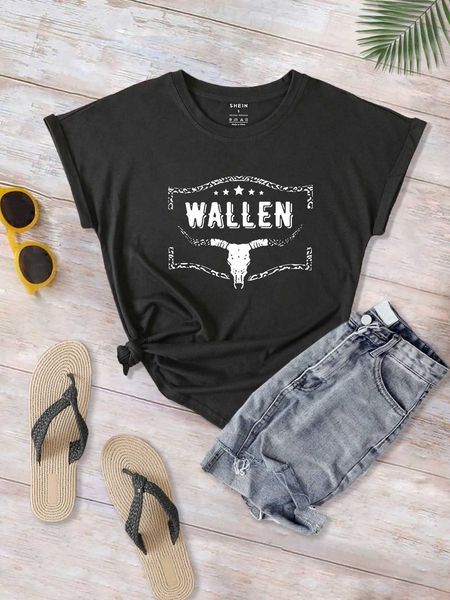 

women's fashion t-shirt star letter graphic, White