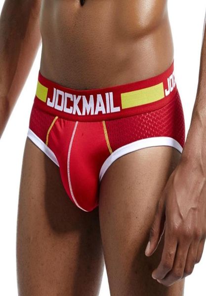 

jockmail men underwear mesh quickdry low rise briefs breathable mens slip cueca male panties underpants briefs gay underwear7821034, Black;white
