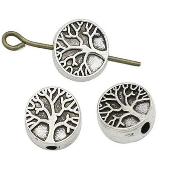 

ship 200pcs tibetan silver alloy tree of life charms loose beads spacer beads for jewelry making 9x35mm1920245, Black