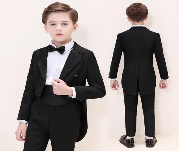 

handsome boy039s formal wear peak lapel kid complete designer handsome boy wedding suit boys attire custommade jacket pants tie8256710, Black