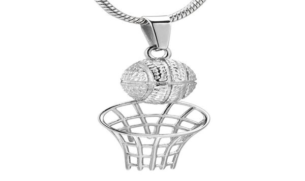 

player's necklace memorial 316l stainless steel basketball cremation pendant with chain funeral urn keepsake jewelry for human1861620, Silver