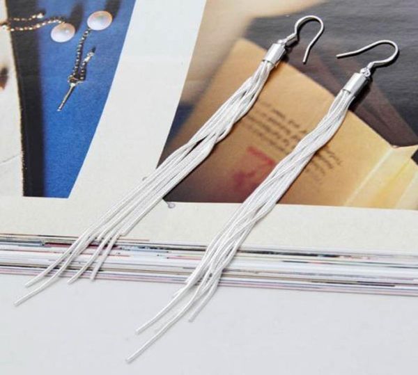 

whole long silver plated color tassel hook dangle earrings earrings earrings fashion jewelry for women gift4384815