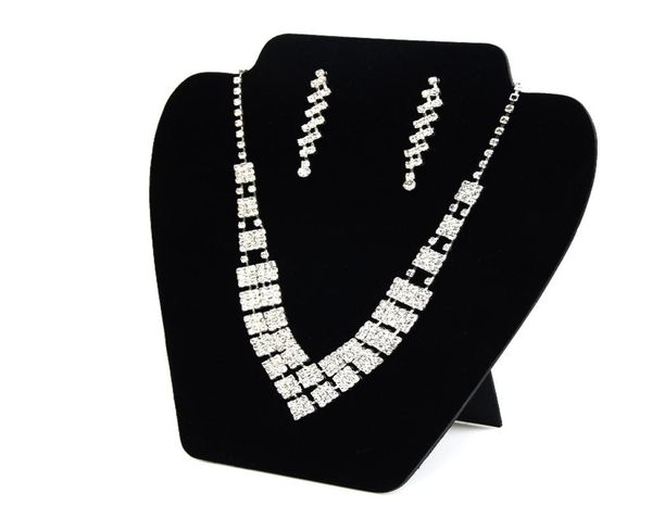 

big necklace earring set display card stand black velvet elegant space saving light jewelry displays for shop shelf boutique stall9128169