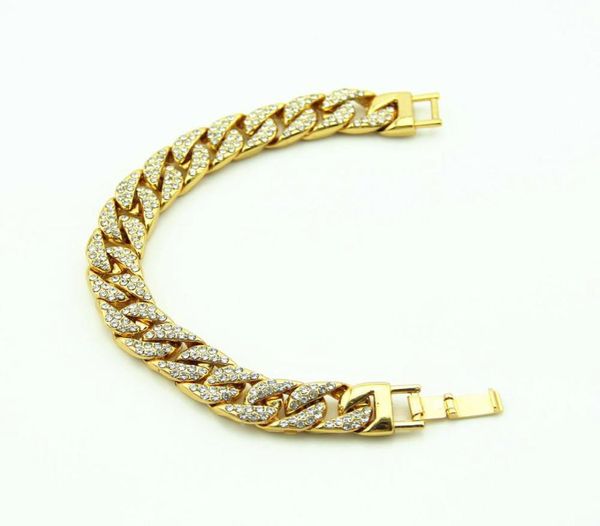 

men039s luxury simulated diamond fashion bracelets bangles gold plated iced out bracelet hip hop low 2799840, Golden;silver