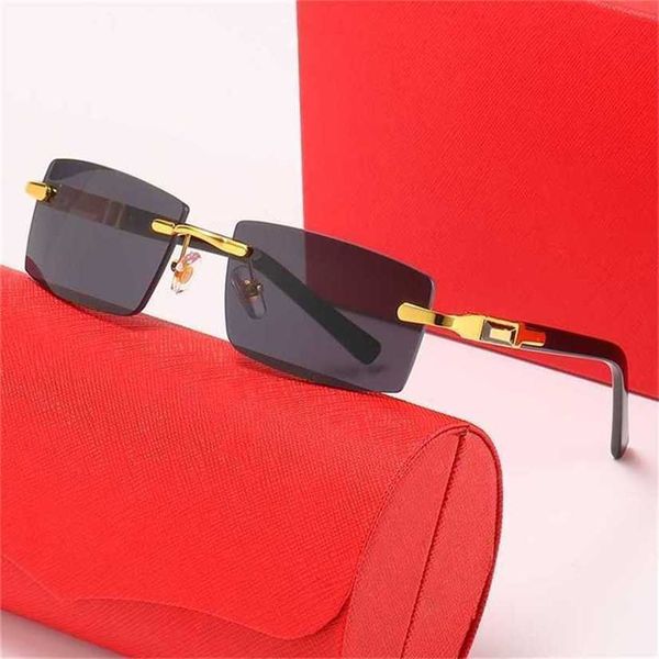 

sunglasses 2023 designer new frameless plate men's fashion business square optical frame glasseskajia new, White;black