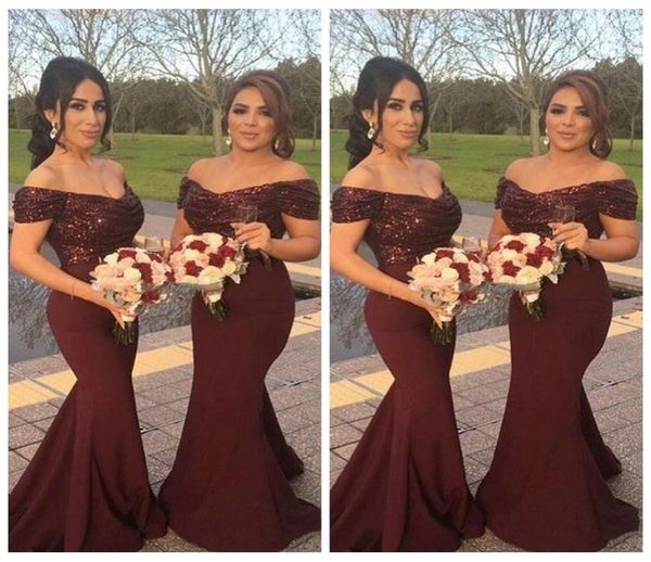 

dark red 2018 sparkly sequins off shoulder long bridesmaid dresses custom arabic formal vestidos de bridesmaids honor of maid dres9707953, White;pink