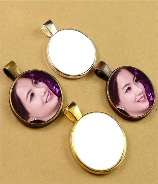 

new arrival sublimation blank pendant charm heat tranfer printing blank consumable printing size 25mm not include necklace5714924, Silver
