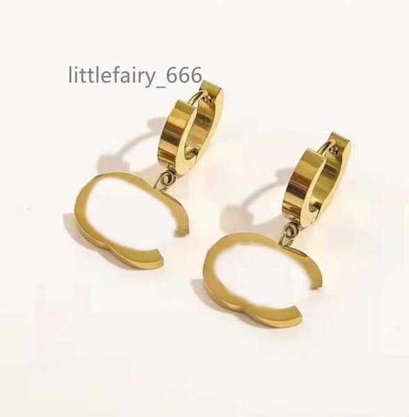 

designer simple women stud earring fashion classic style double letter earrings for women crystal 18k gold plated letters earrings accessori, Golden;silver