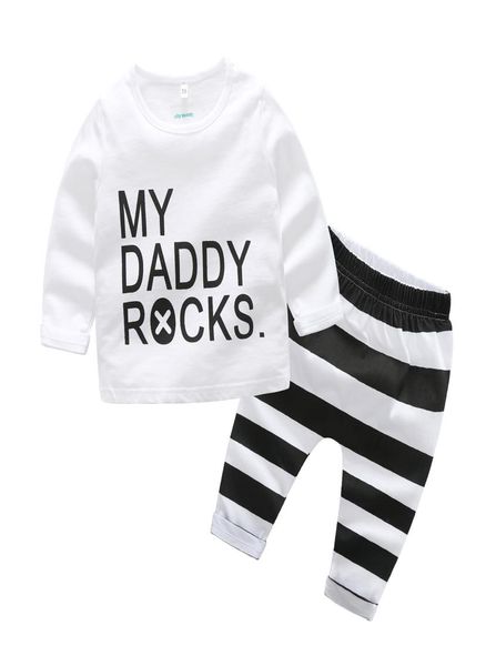 

ins baby boys clothes kids letter outfits children print triped leopard bear pants 2pcsset 2018 autumn boutique kids clothin9008217, White