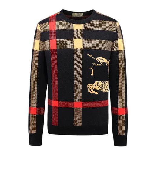 

men's sweaters man woman knit sweater crew neck long sleeve fashion designer letters printing autumn winter clothes slim fit pullovers, Black
