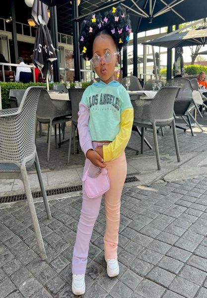 

new autumn children039s clothing set fashion color matching casual toddler girls hoodie sets drawstring pants5174775, White