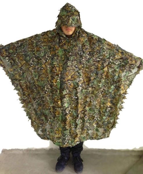 

leafy camo cloak poncho jungle ghillie suits hunting camouflage 3d bionic leaf yowie mesh for hunting8423678