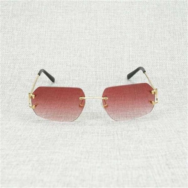 

sunglasses 2023 designer vintage new lens shape metal farme men rimless wire square gafas women for outdoor club accessories oculos shadeska, White;black