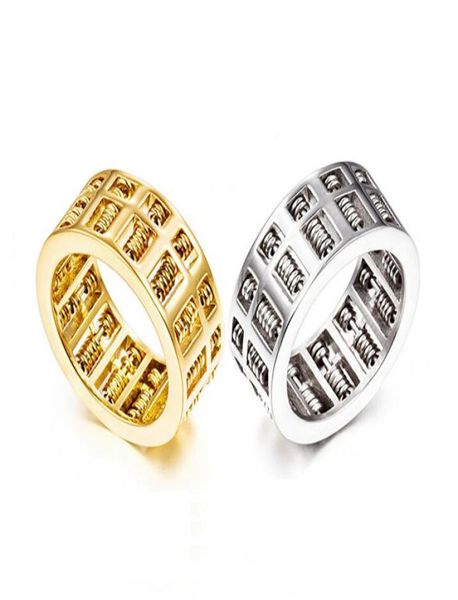 

fashion abacus ring for men women maths number jewelry gold silver stainless steel charm rings gifts8797893, Golden;silver