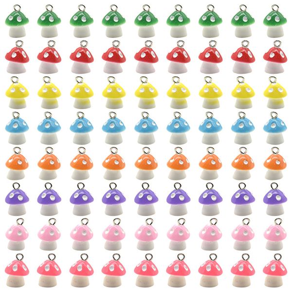 

20pcs 8 color mushroom charms diy findings keychain bracelets pendant for jewelry making, Bronze;silver