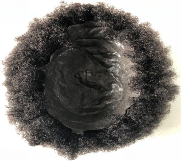 

super full thin skin afro toupee black hair unprocessed brazilian human hair afro kinky curl full pu toupee for black men 6669253