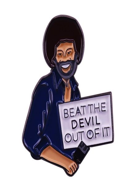 

bob ross meme quote brooch just take your brush and the joy of painting2645663, Blue