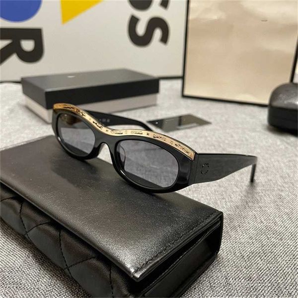 

sunglasses 2023 designer 2023 new xiaoxiangjia ch9112ins same letter series sunglasses oval sunglasses for women, White;black