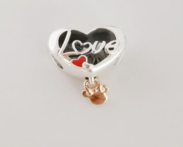 

disny mini mouse mom heart charm 925 silver charms for bracelets diy jewelry making kits loose bead silver enamel & clear cz 781142c01936805, Black