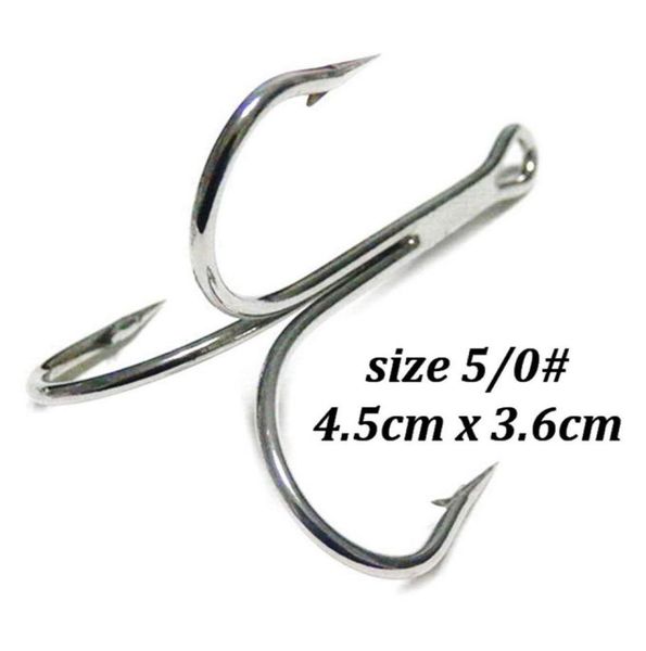 

100pcs treble hooks fishing hook 4 5 3 6cm size 5 0 high carbon steel sharp hook barbed hook pesca327u2812531