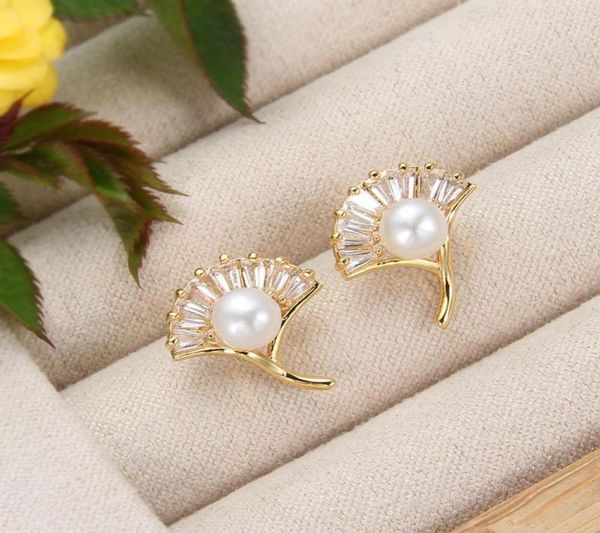 

coeufuedy real pearl earrings freshwater pearl stud earrings for women party trendy jewelry 2020 new gift5321178, Golden;silver